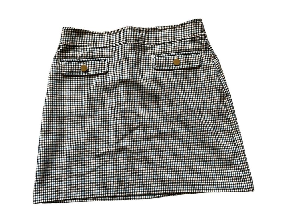 Plaid Loft Womens Straight Skirt Size 6 Petite Functional pockets Office Fall
